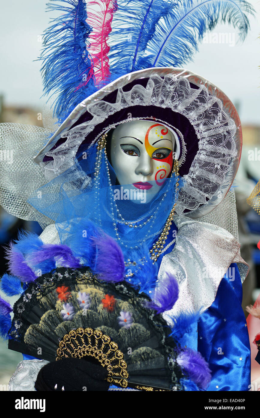 Persone con maschera e costume, il Carnevale di Venezia Foto Stock
