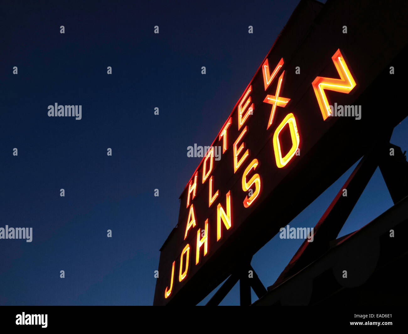 Grande segno sul tetto, Alex Johnson Hotel, Rapid City, Black Hills, SD, STATI UNITI D'AMERICA Foto Stock