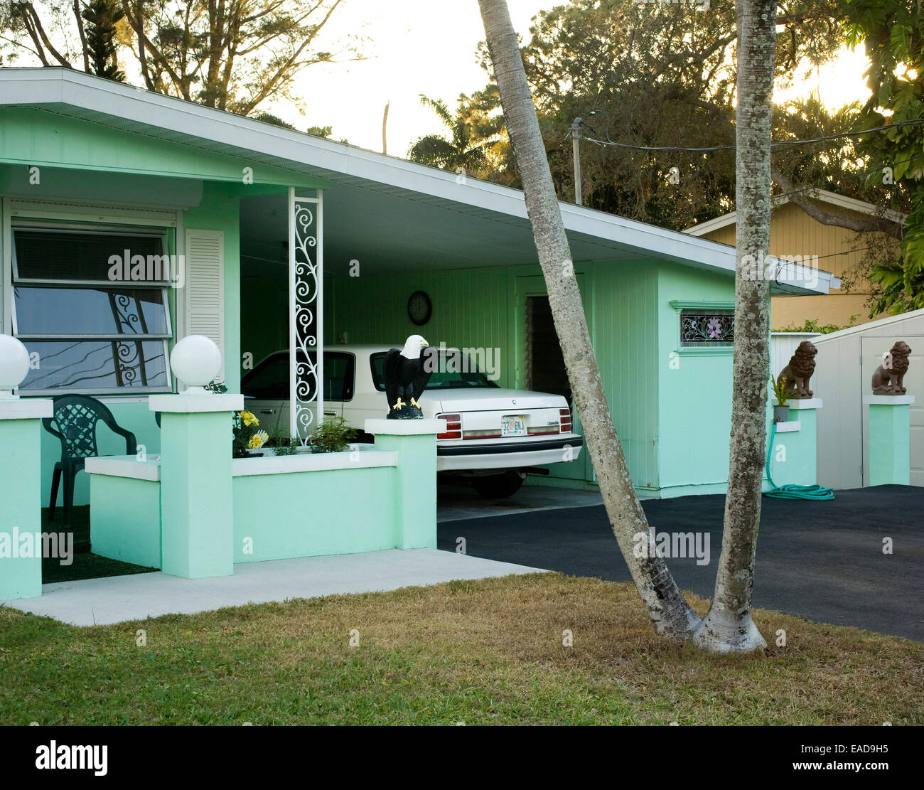 Green House con Eagle e leoni, Florida Foto Stock