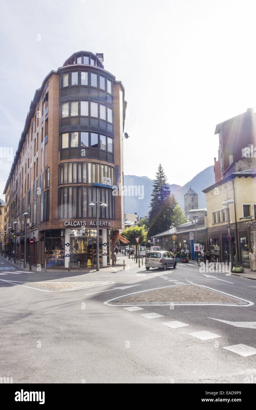 Andorra la Vella, la città capitale di Andorra, ANDORRA Foto Stock