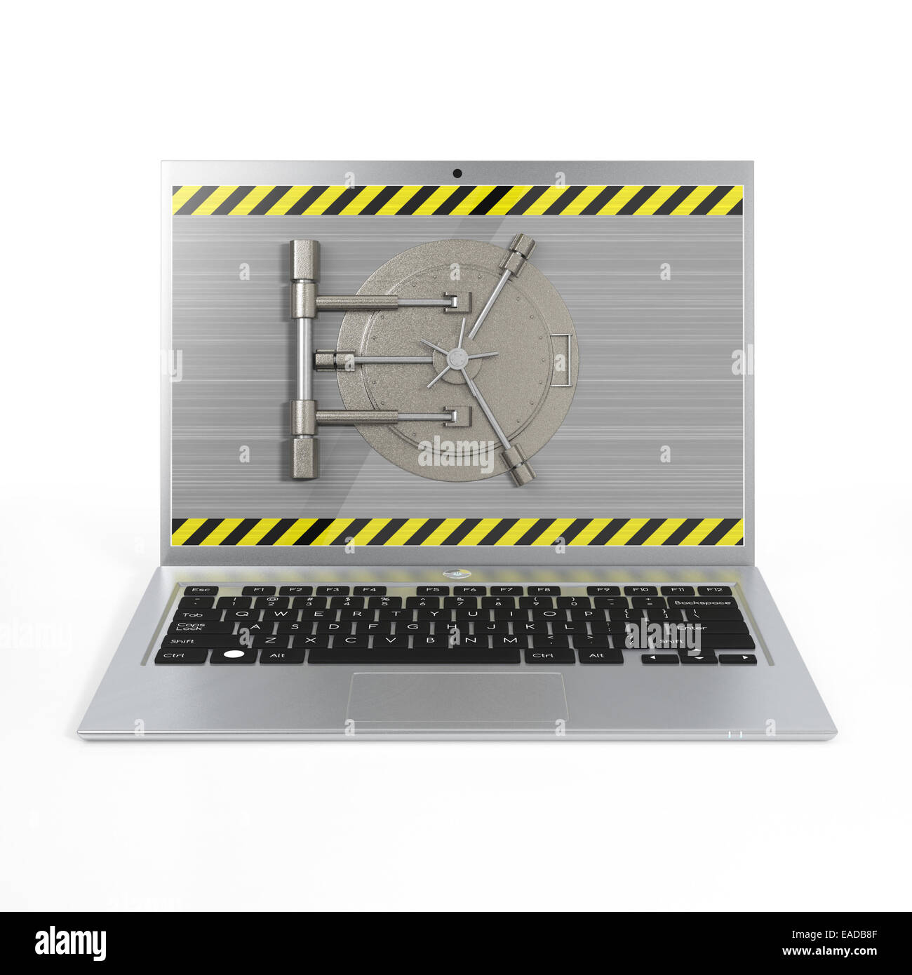 Computer portatile con una serratura di sicurezza. Foto Stock