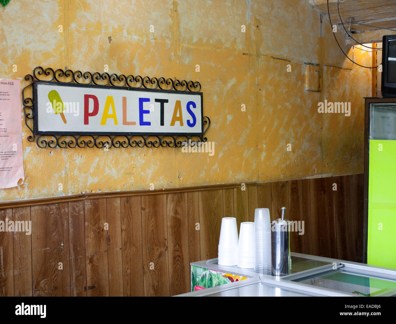 Paleta, o ghiaccioli, store di San Miguel, Messico Foto Stock