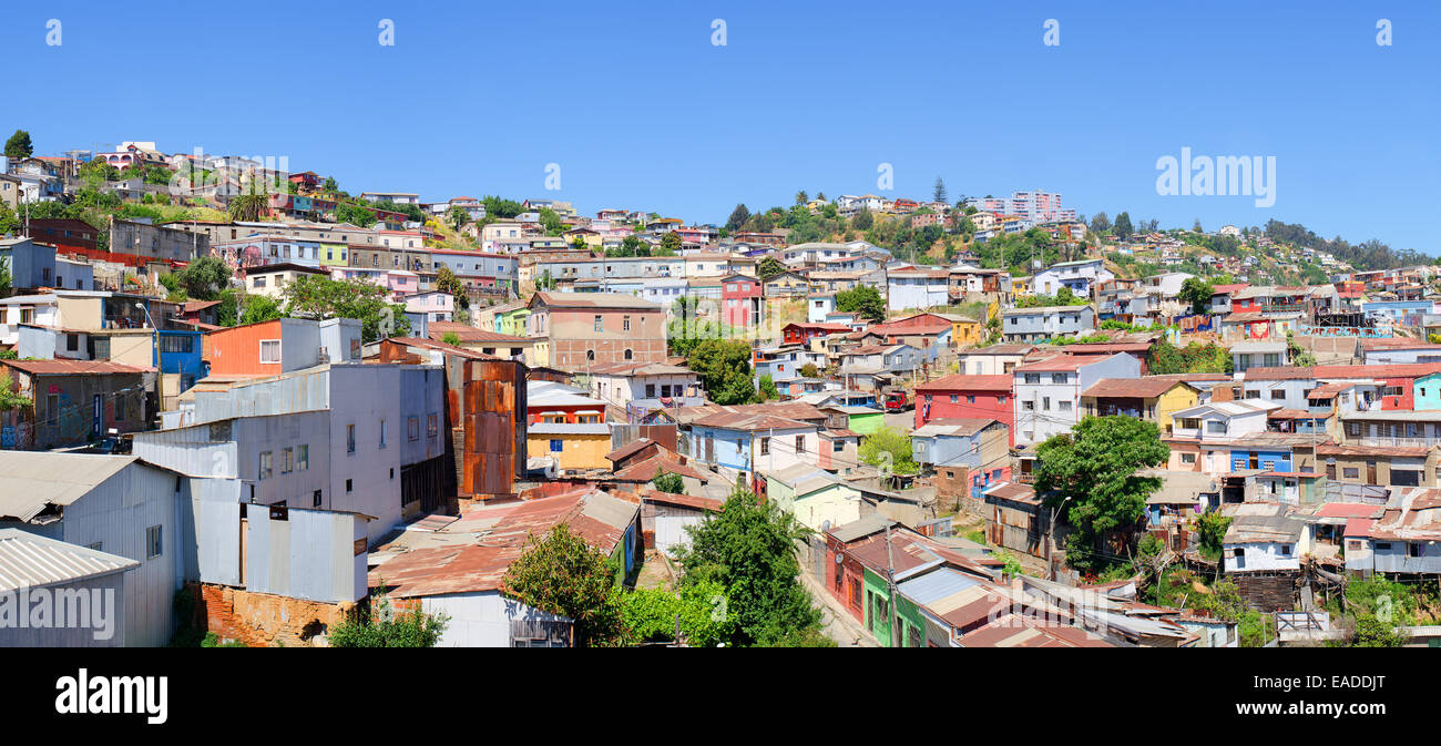 Vista panoramica di Valparaiso, Cile. Foto Stock