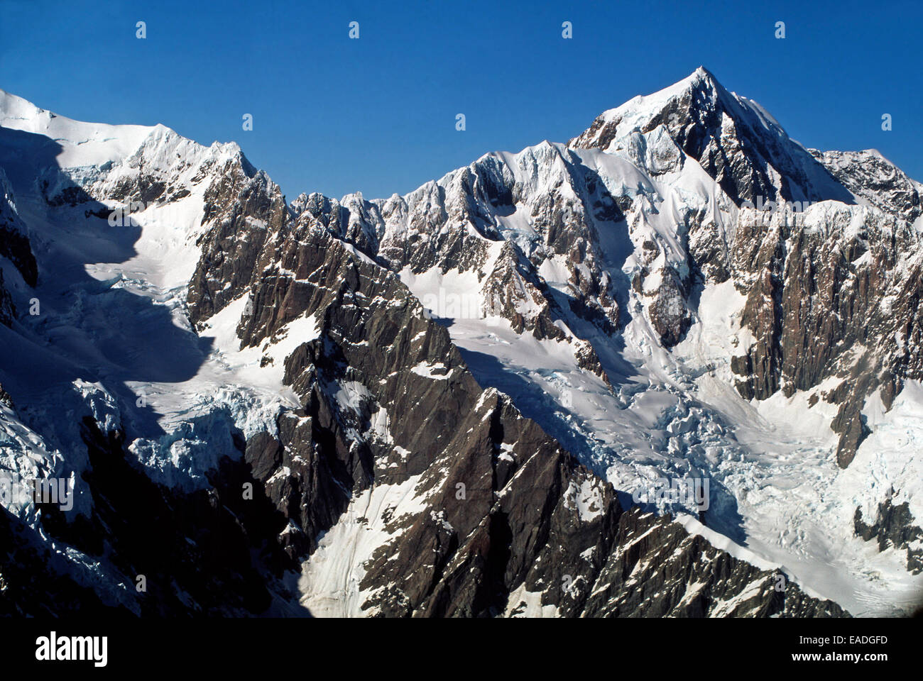 Una veduta aerea di Mt.Cook, isola del Sud,Nuova Zelanda Foto Stock