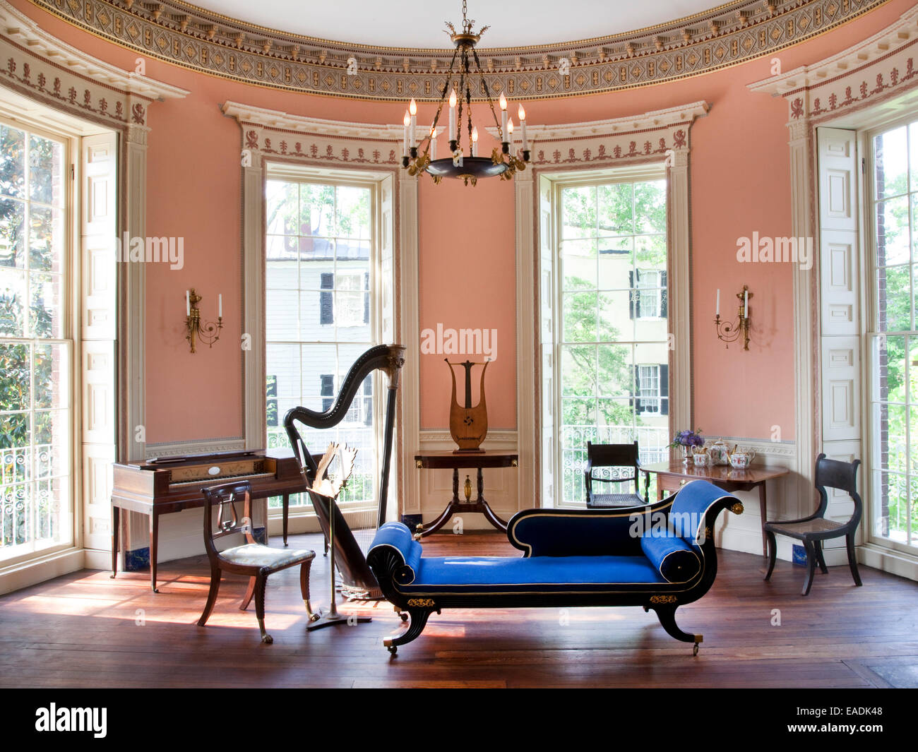 Sala della Musica di Nathaniel Russell House Foto Stock