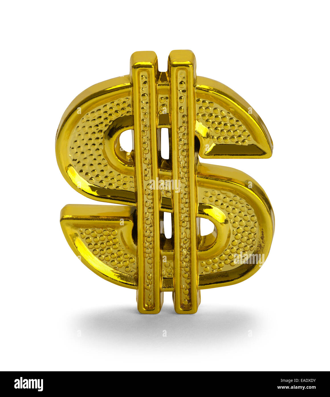 Oro simbolo del dollaro isolati su sfondo bianco. Foto Stock