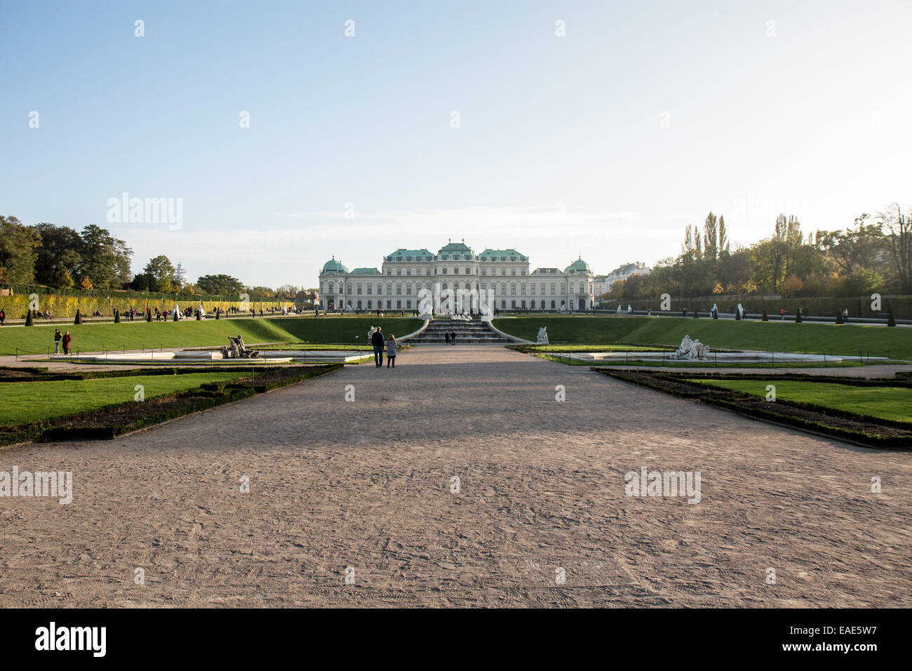 Austria: Belvedere superiore (lato nord vista) a Vienna. Foto da 1. Novembre 2014. Foto Stock
