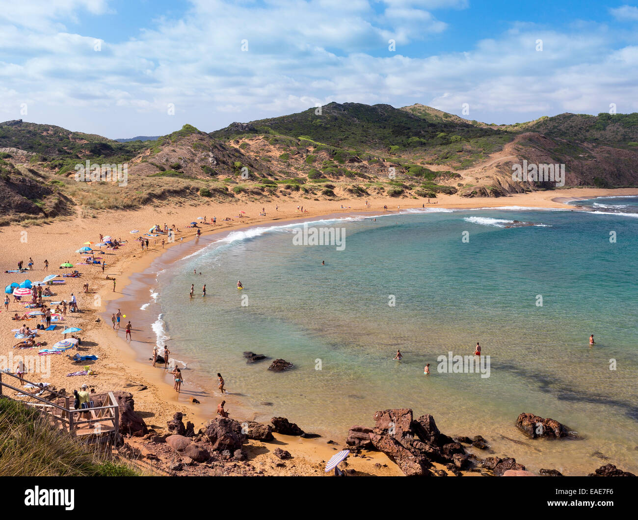 Platja de Cavalleria beach, Menorca, isole Baleari, Spagna Foto Stock