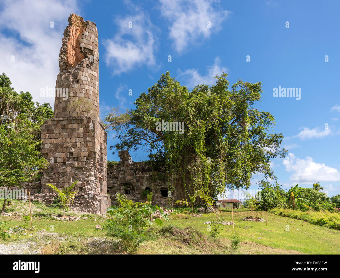 Nevis Heritage Centre, Brink Forno, piantagione di zucchero visitatore cultura, attrazione. edificio abbandonato vista. Foto Stock