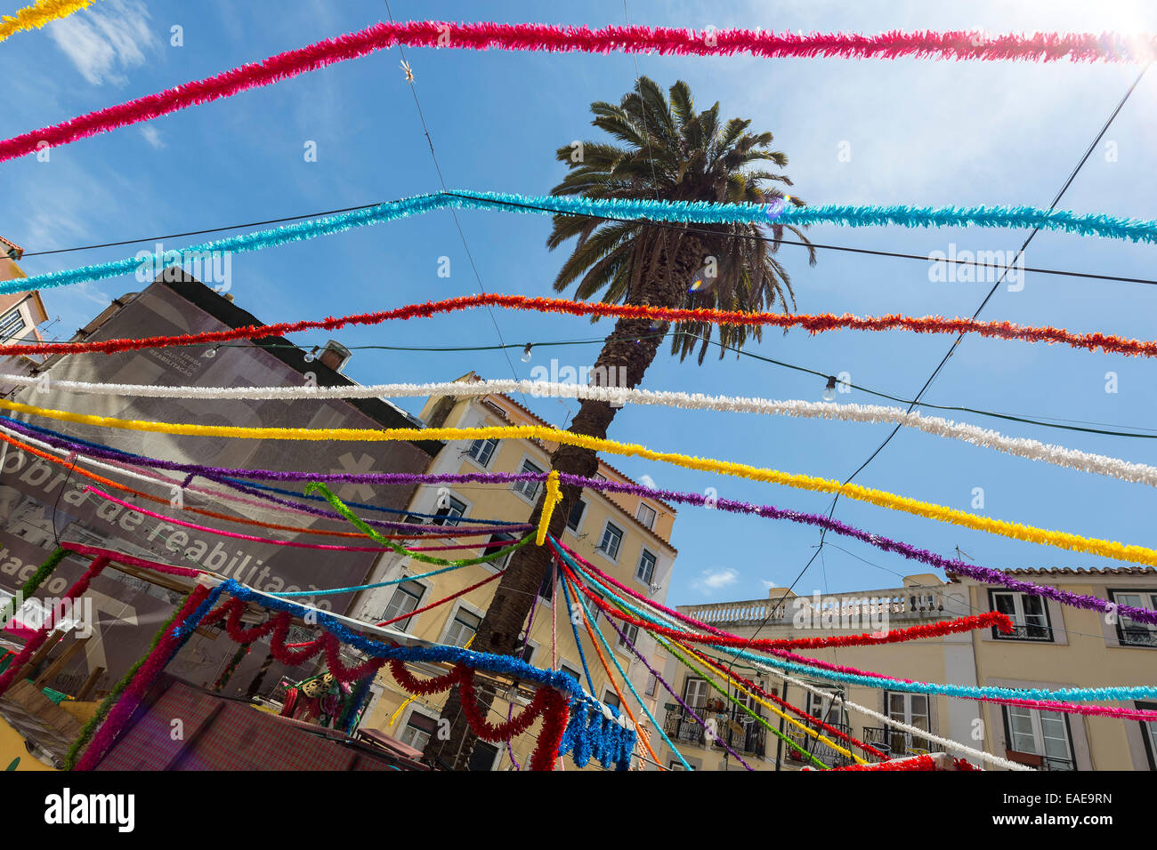 Decorate la piazza del mercato nel centro storico della città di Lisbona, il centro storico di Lisbona, distretto di Lisbona, Portogallo Foto Stock