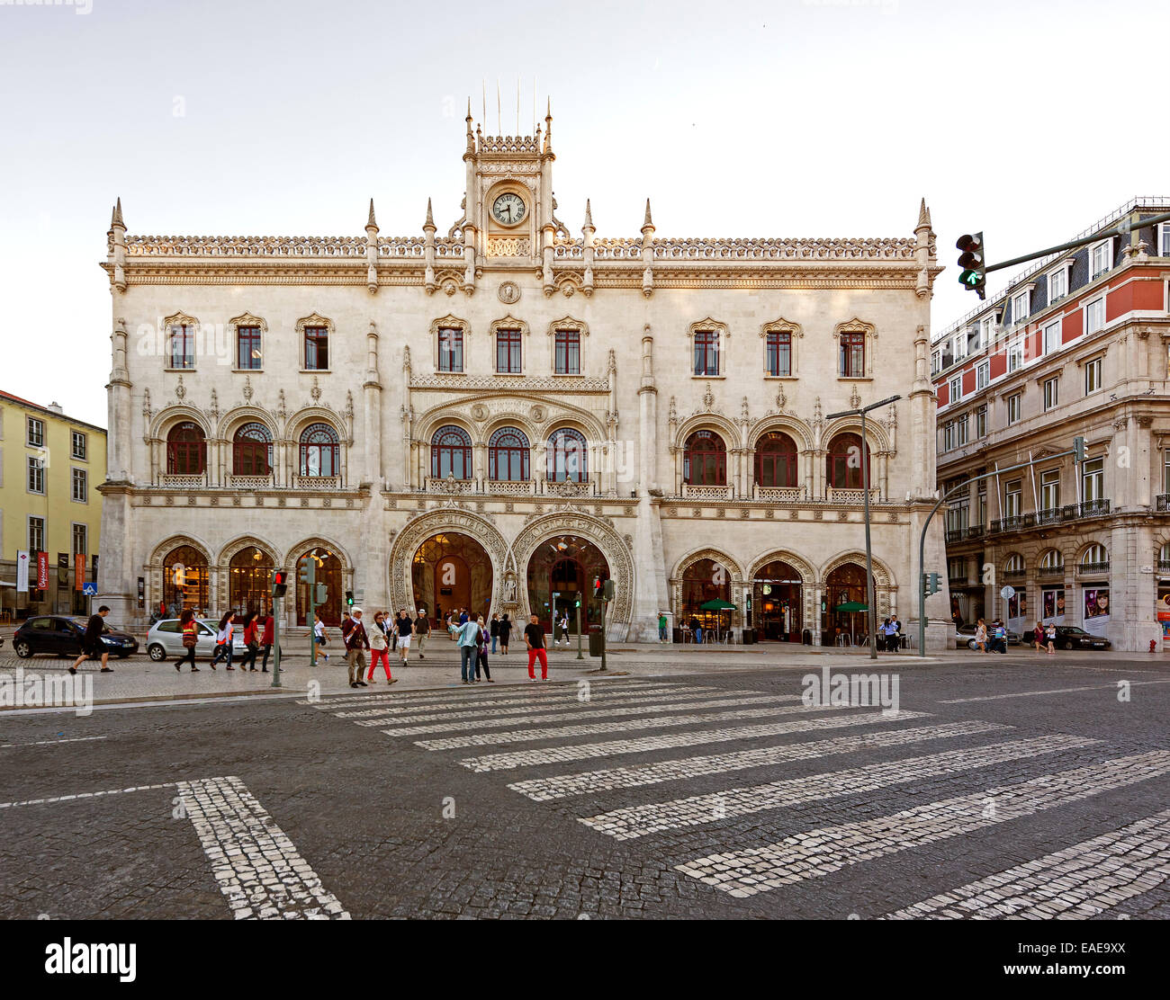 Estação de Caminhos de Ferro do Rossio, Rossio Lisbona stazione ferroviaria, Lisbona, distretto di Lisbona, Portogallo Foto Stock