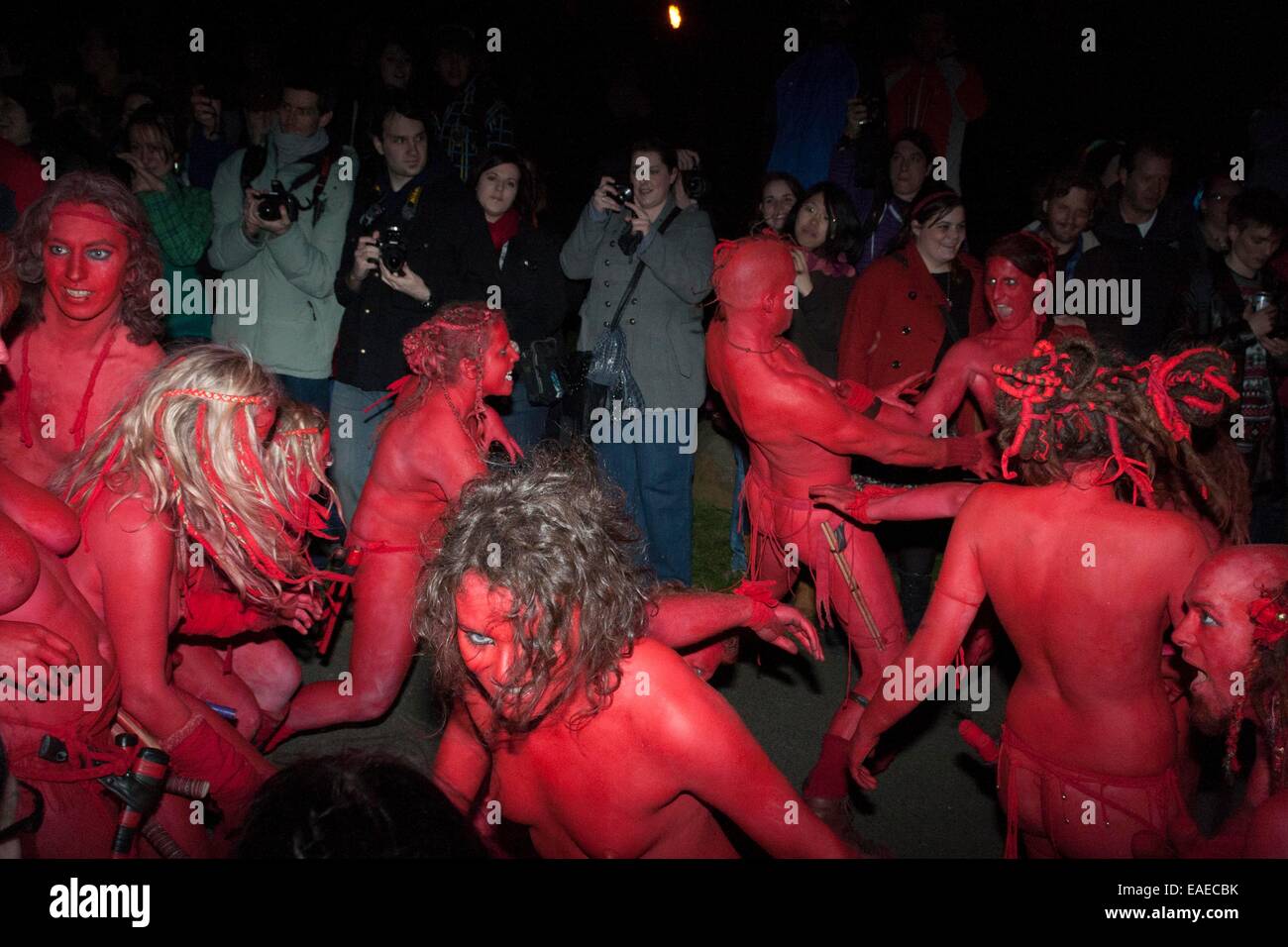 30 aprile Beltane Edinburgh Festival fuoco processione in Calton Hill, Edimburgo, Beltane, Beltane Fire Festival, Beltane Fire, Foto Stock