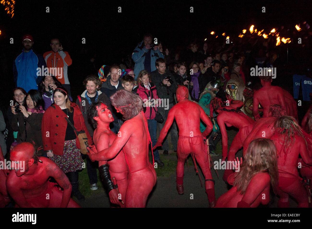 30 aprile Beltane Edinburgh Festival fuoco processione in Calton Hill, Edimburgo, Beltane, Beltane Fire Festival, Beltane Fire, Foto Stock
