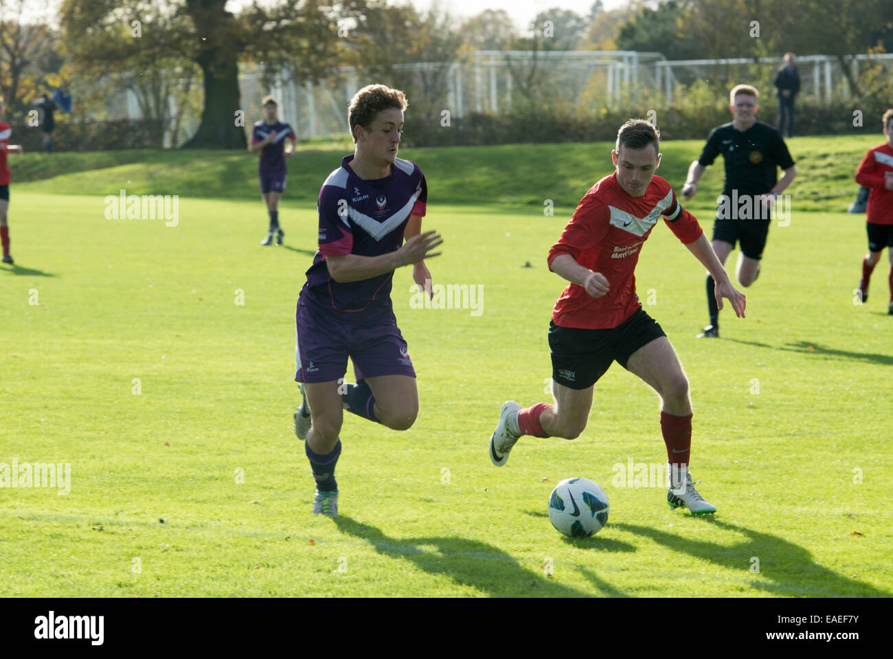 Università sport UK, uomini di calcio Foto Stock