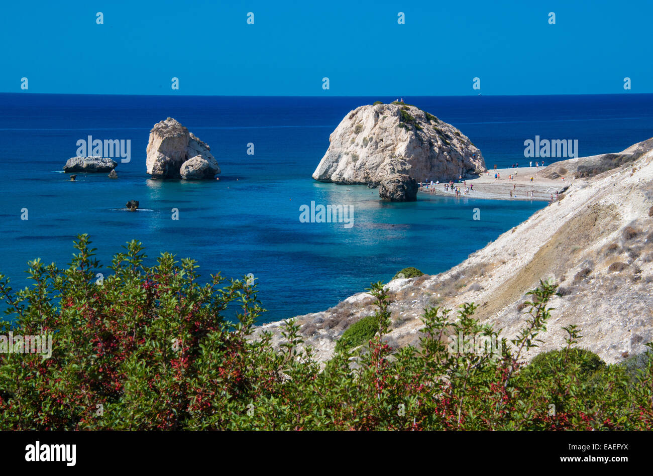 Petra tou Romiou ( Roccia di Afrodite ) Cipro. Foto Stock