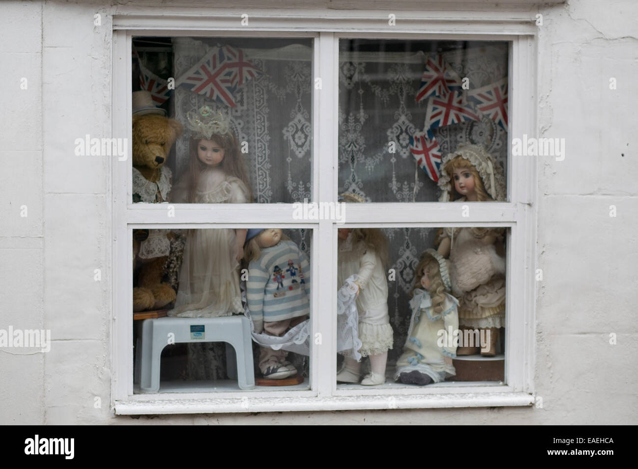 Esposizione in vetrina Casa delle Bambole Foto Stock