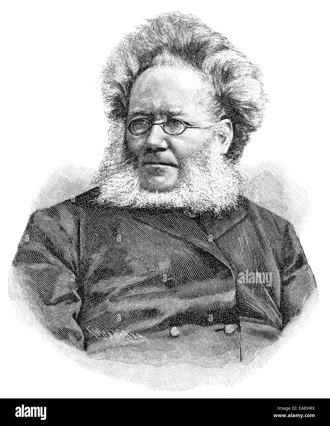 Henrik Ibsen, 1828 - 1906, un norvegese scrittore e drammaturgo, Johan Henrik Ibsen, 1828 - 1906, ein norwegischer Schriftsteller Foto Stock