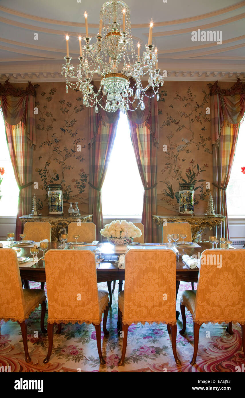 Sala da pranzo formale di Swan House Foto Stock