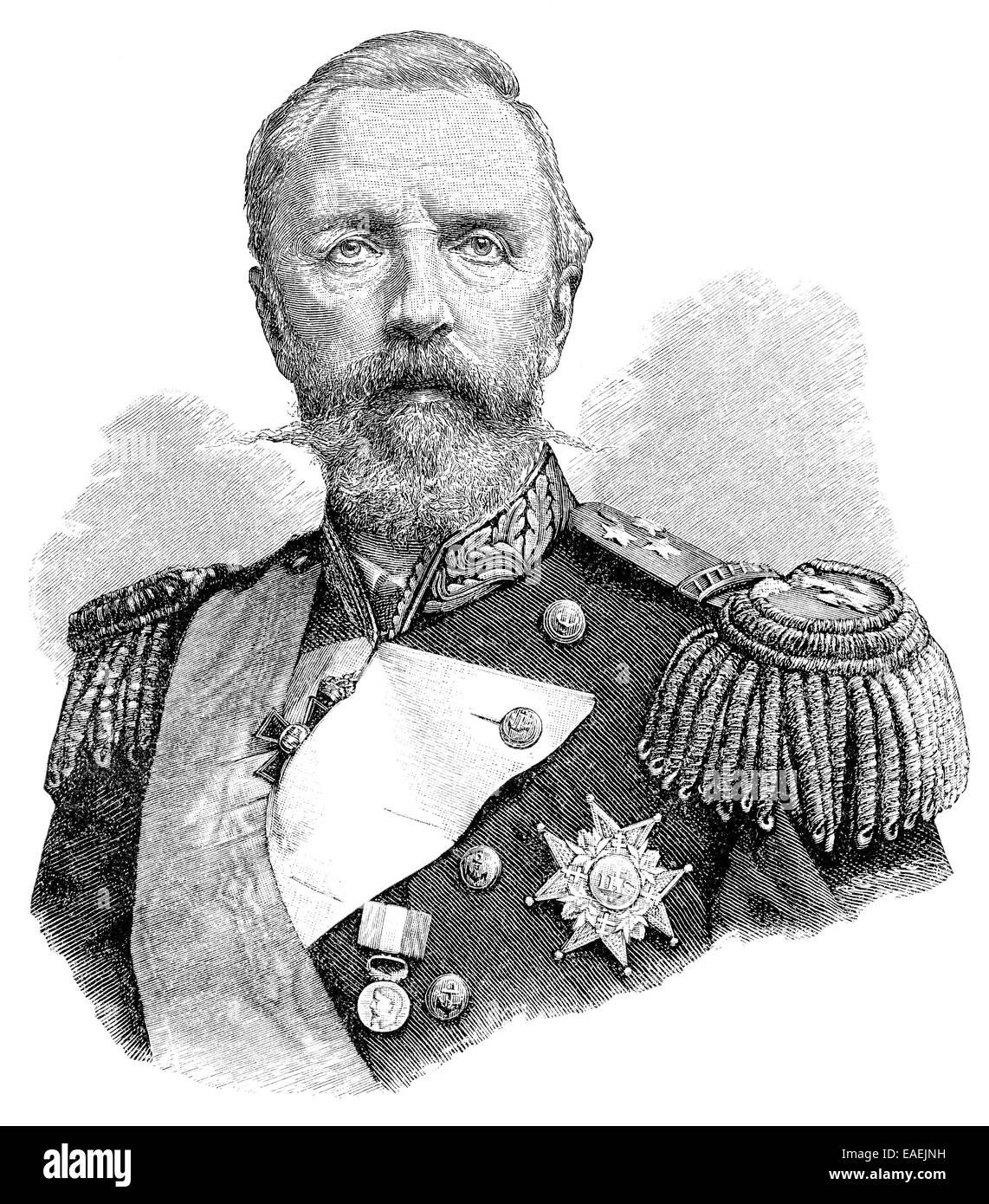 Ritratto di Karl XIV Johan o Jean-Baptiste Jules Bernadotte, 1763 - 1844, Ministro francese della guerra, il Maresciallo di Francia, comandante Foto Stock