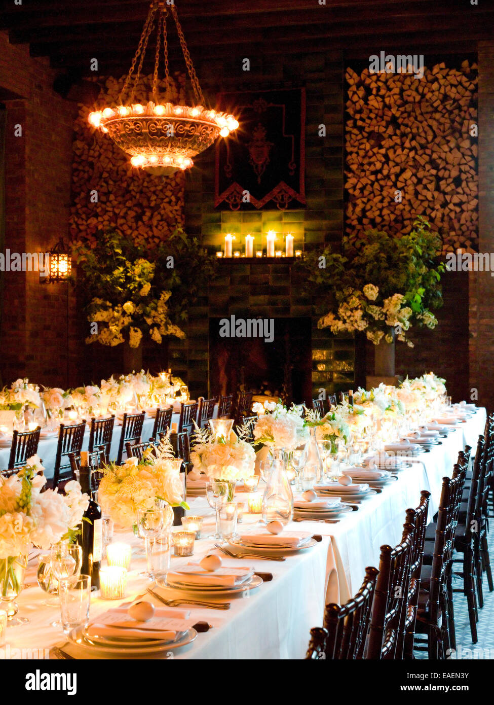 Formale evento nozze cena tabelle Foto Stock
