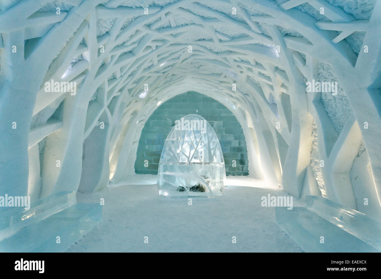 La lobby dell'hotel di ghiaccio durante il 2011/2012 stagione invernale Foto Stock