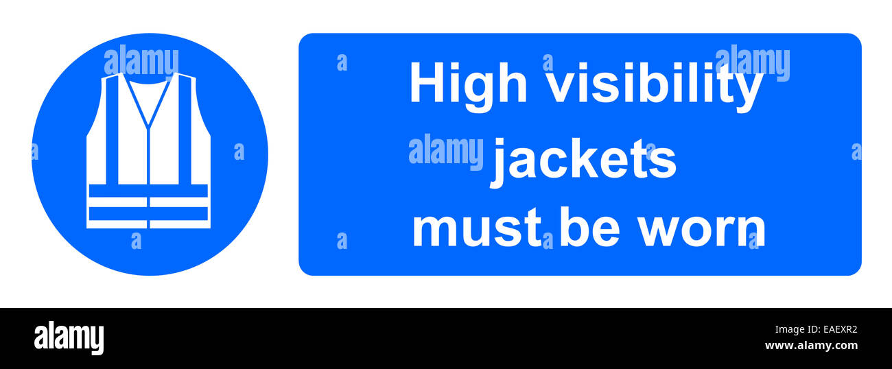 In quest'area è necessario indossare giacche ad alta visibilità Foto Stock