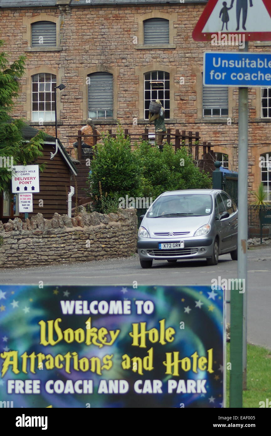 Wookey Hole, Somerset, Inghilterra UK insolito fenomeno geografico -sull'energia/ley lines cuore di Mendip Hills Foto Stock
