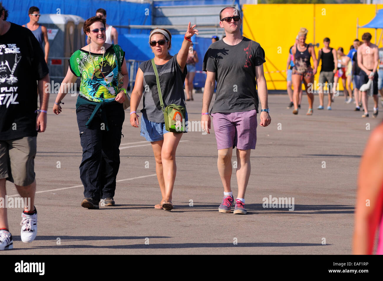 BENICASIM, Spagna - 19 Luglio: persone all'ingresso dopo il loro acquisto biglietti presso la FIB Festival. Foto Stock