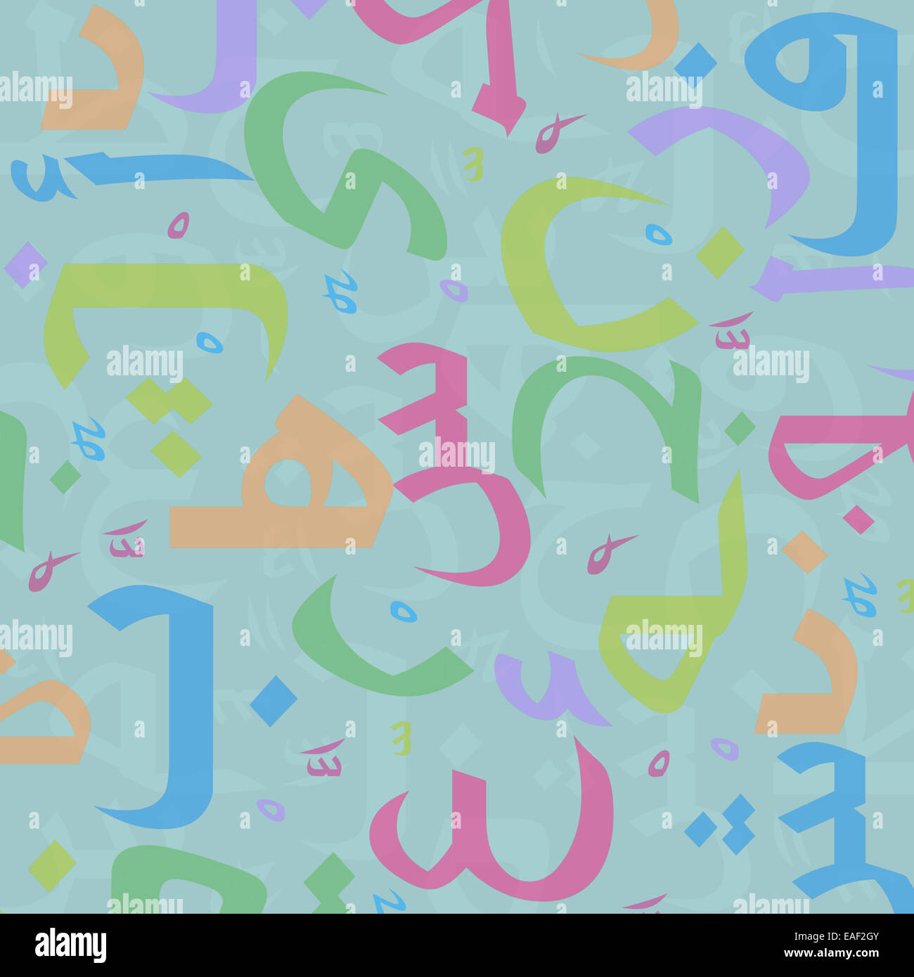 Lettere arabe Pattern senza giunture Foto Stock