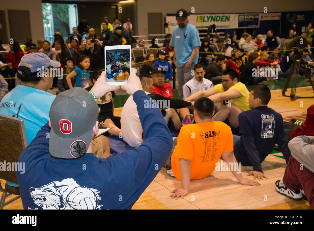 Foto,Tablet,Stick tirare,nativo Olimpiadi della Gioventù Foto Stock