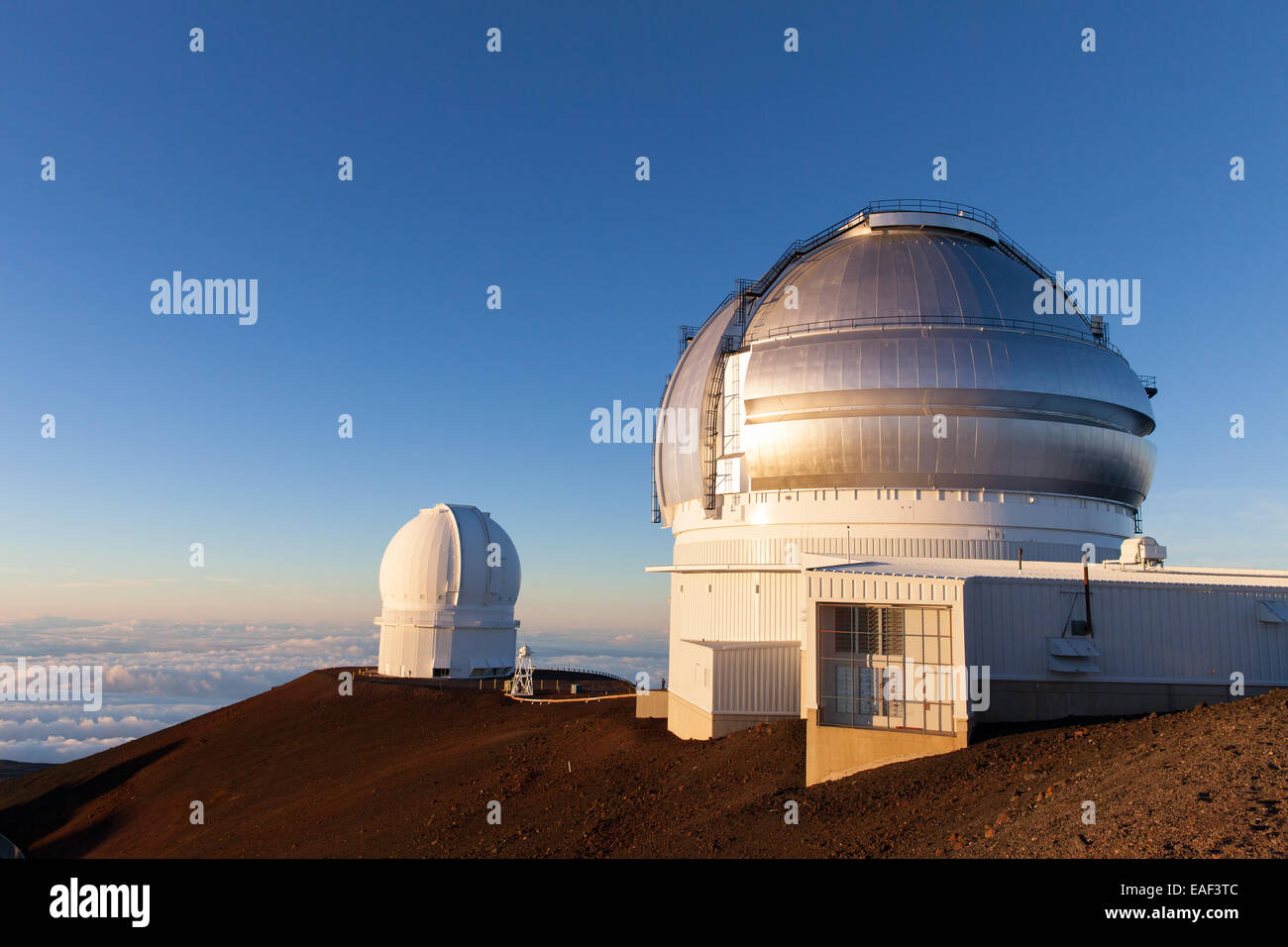 Gemini Observatory e il Canada-France-Hawaii Telescope sul Mauna Kea Hawaii USA Foto Stock