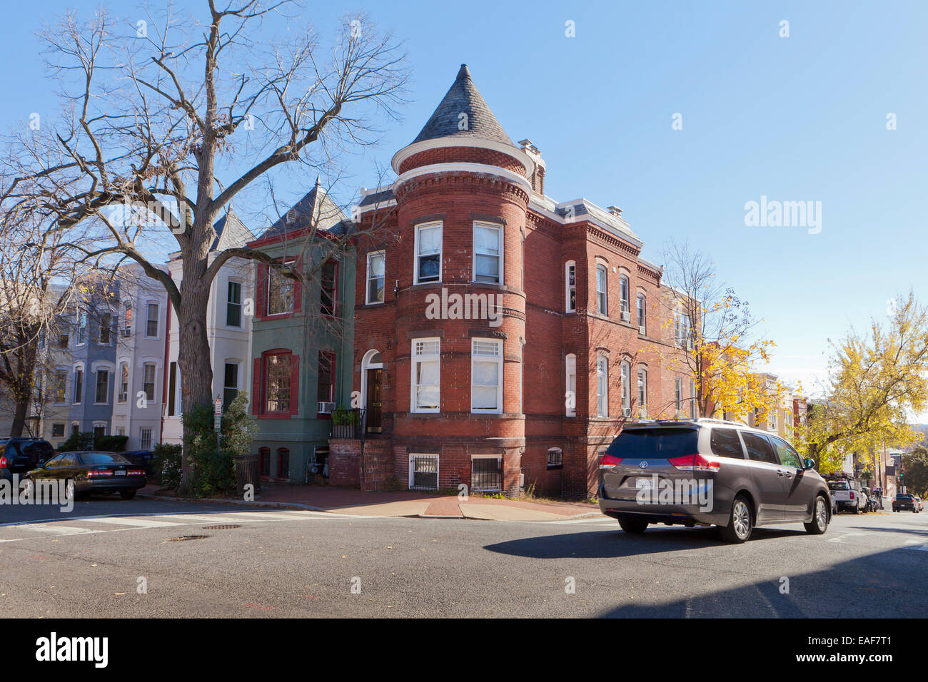 Casa vittoriana architettura nel quartiere di Georgetown - Washington DC, Stati Uniti d'America Foto Stock