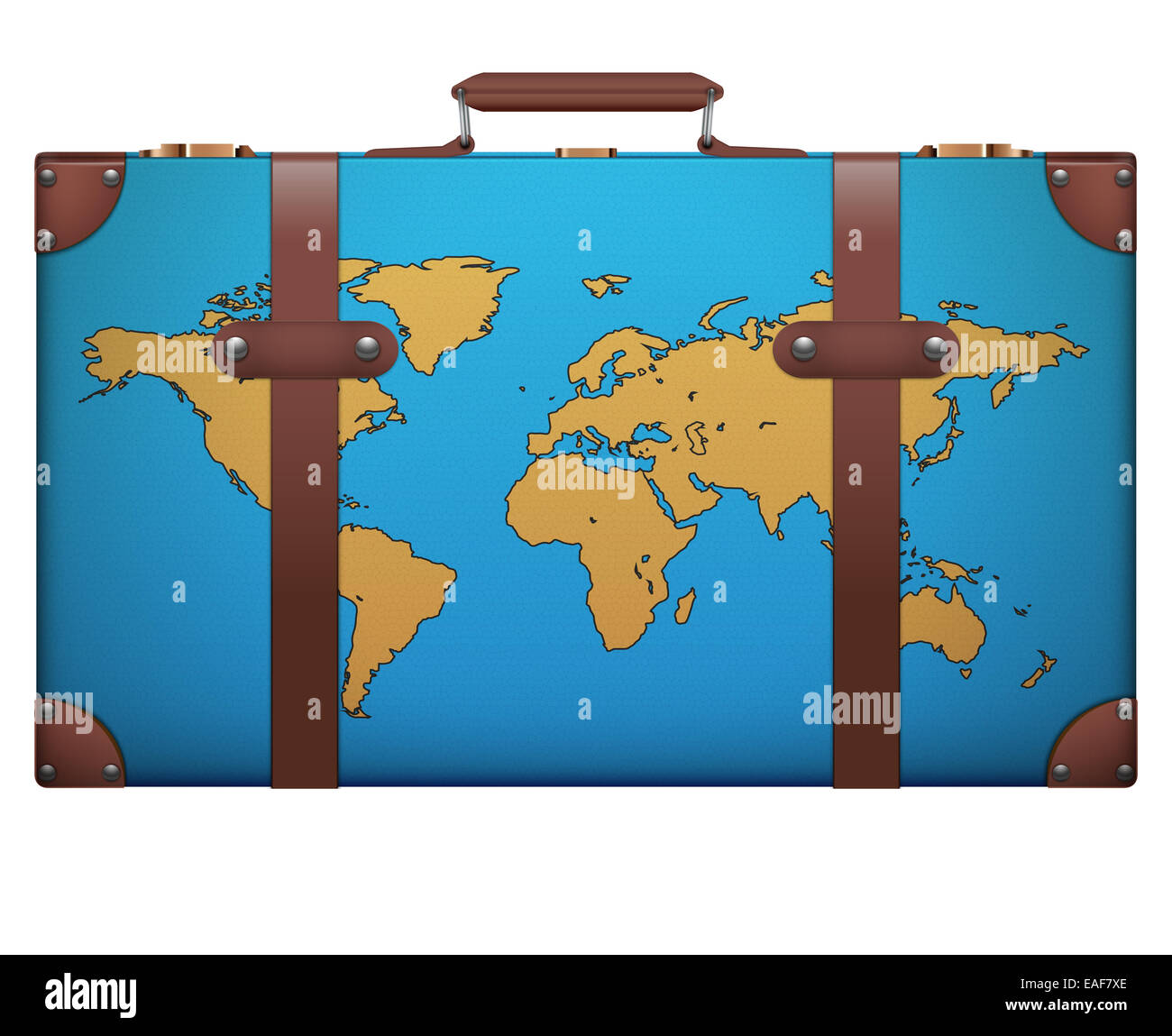 Classic Vintage valigia bagagli per i viaggi con mappa Foto Stock