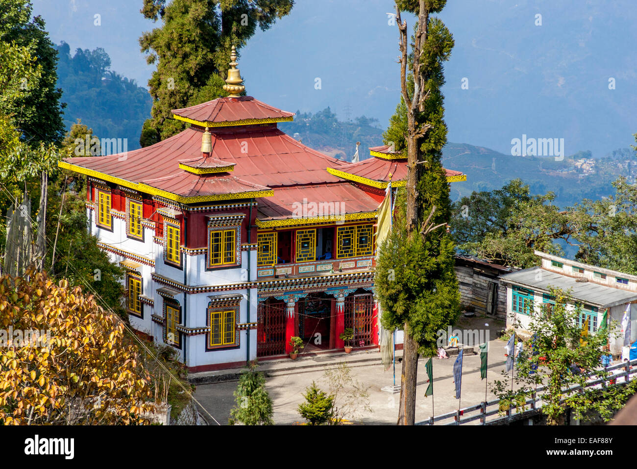 Il Bhutia Busty Monastero, Darjeeling, West Bengal, India Foto Stock