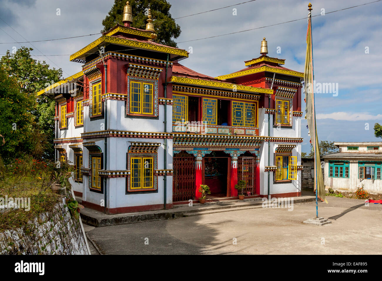 Il Bhutia Busty Monastero, Darjeeling, West Bengal, India Foto Stock