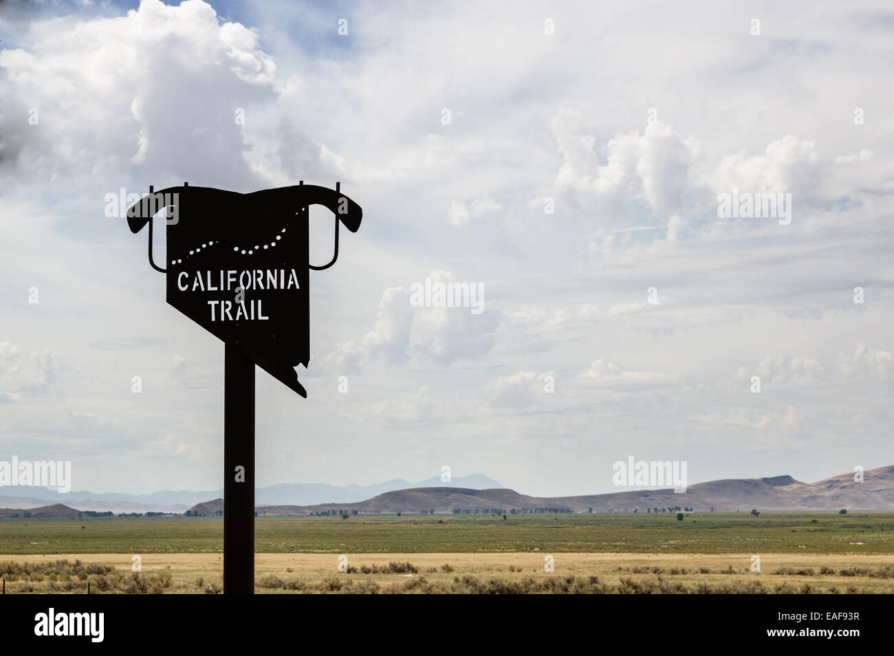 California segnavia lungo la California Trail nel Nevada Foto Stock