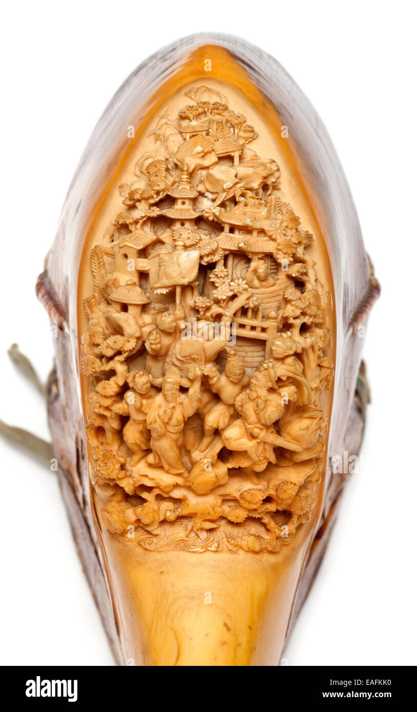 Scolpiti Hornbill cranio Foto Stock