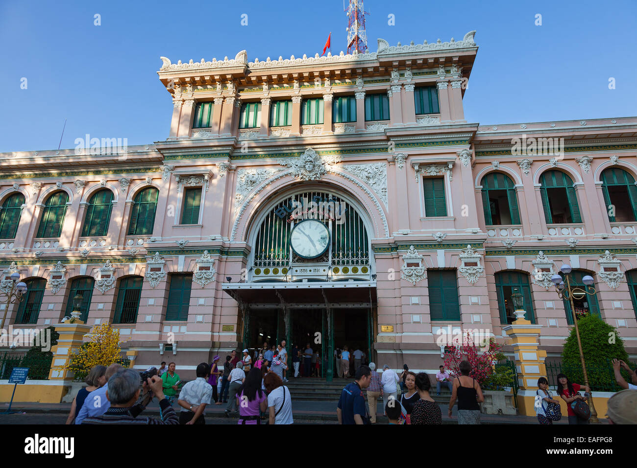 HO CHI MINH Saigon Vietnam Post office Saigon è la città più grande del Vietnam Foto Stock