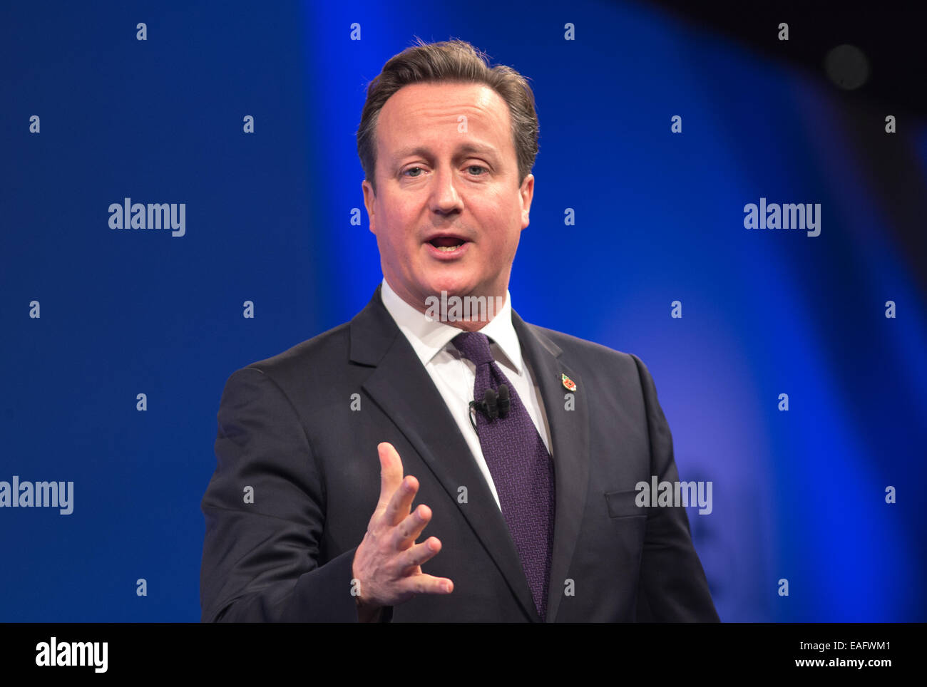 Il primo ministro,David Cameron, indirizzi della CBI annuale conferenza presso il Grosvenor House Hotel Londra Foto Stock