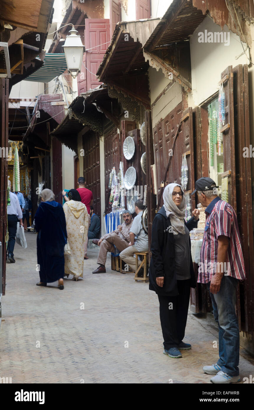 Scena di strada, Fes Marocco Foto Stock