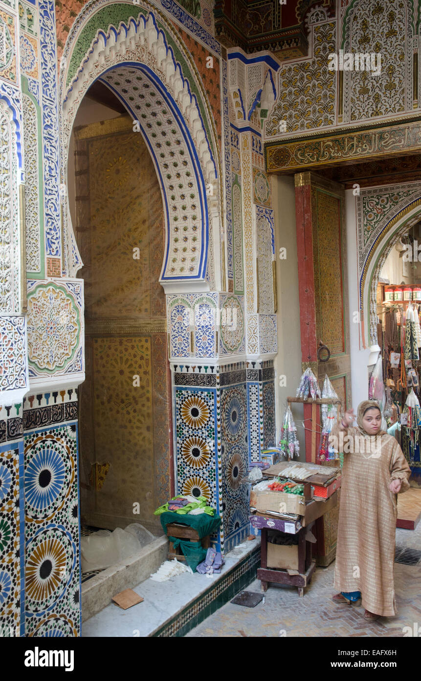 Scena di strada, Fez Marocco Foto Stock