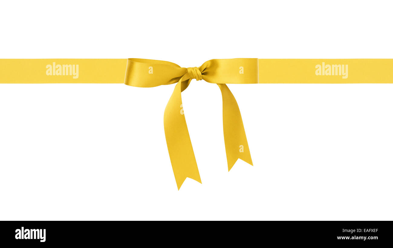 Colore giallo tradizionale nastro confine di prua, isolato su bianco Foto Stock