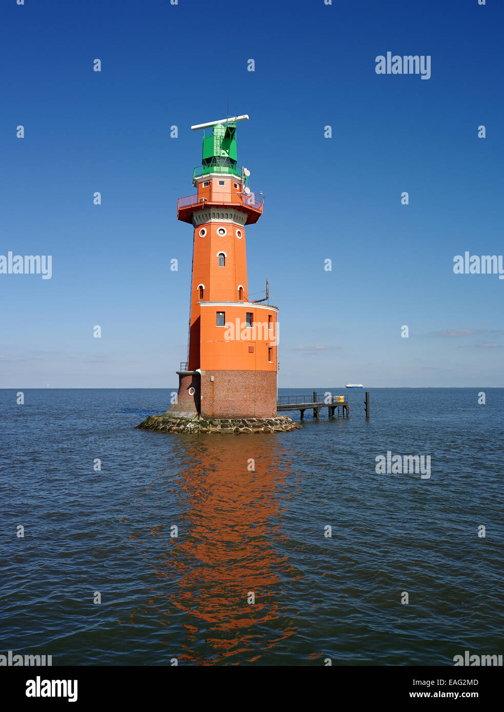 Faro rosso Hohe Weg Foto Stock