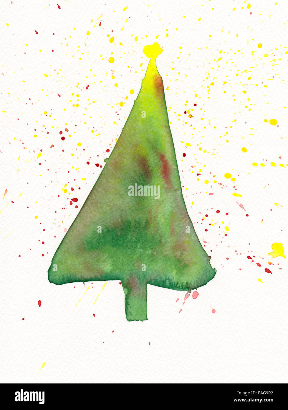 Abstract albero di Natale con gli spruzzi di vernice Foto Stock