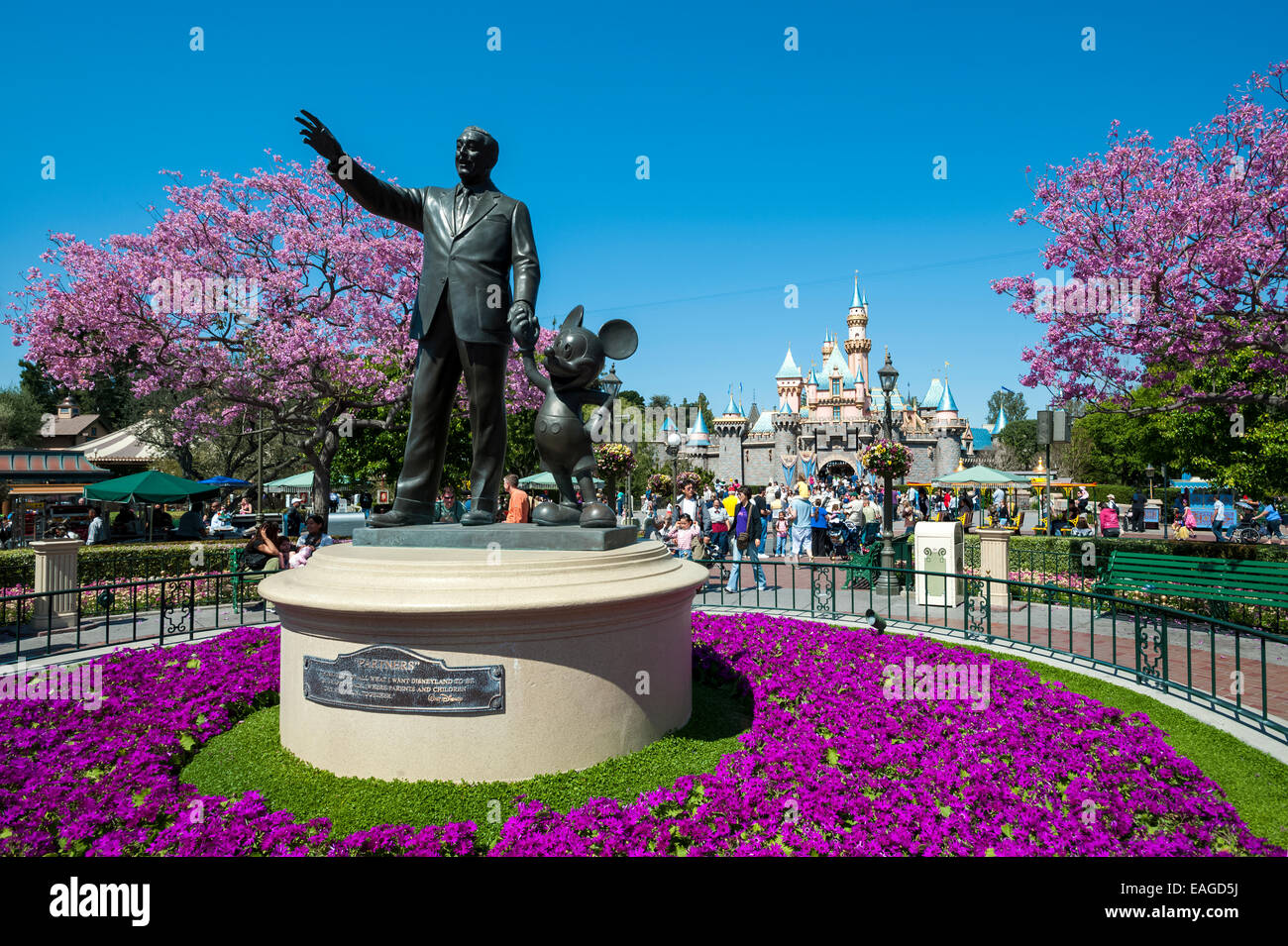 Walt Disney e Topolino a Disneyland California USA Foto Stock