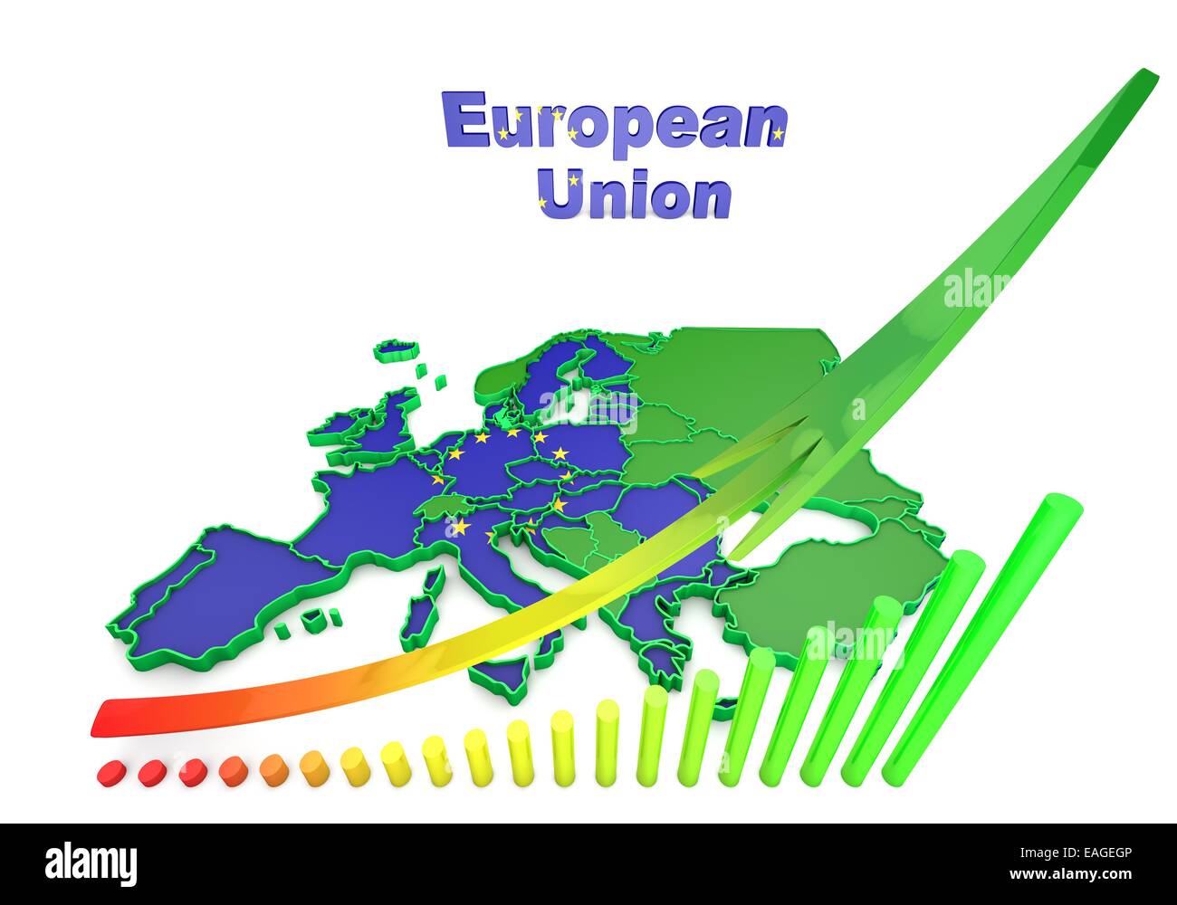 Mappa di paesi europei business 3d illustrazione Foto Stock
