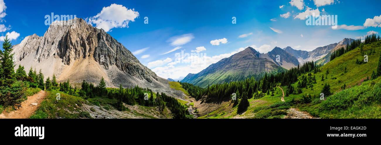 Scenic estate escursioni in montagna paesaggi di Ptarmigan Cirque, Peter Lougheed Parco provinciale paese Kananaskis Alberta Canada Foto Stock