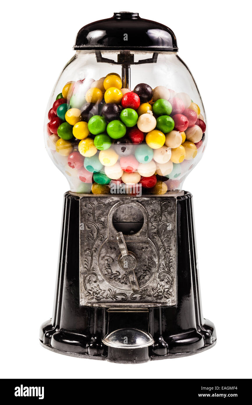 Un bubble gum distributore isolate su sfondo bianco Foto Stock