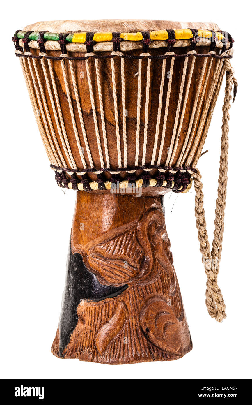 Un tradizionale tamburo africano isolate su uno sfondo bianco Foto stock -  Alamy