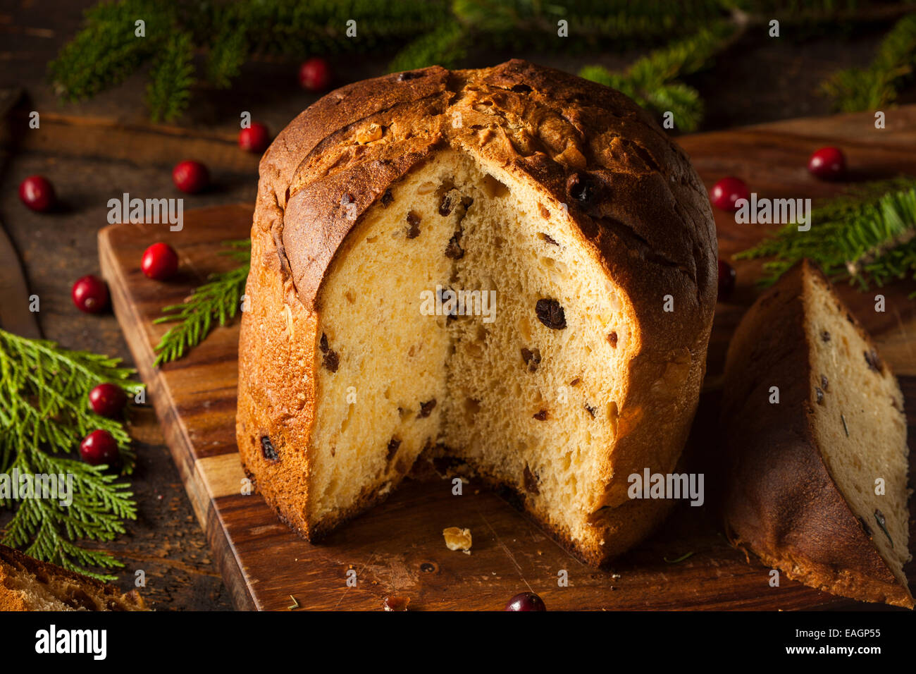 Panettoni artigianali torta alla frutta pronto per Natale Foto Stock